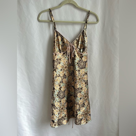 Adonna Other - Adonna Paisley Print Slip Dress with Pink Trim